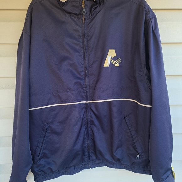 Men's Cutter & Buck 'Pebble Beach' Large Navy-Blue Lined CB Weathertech Zip Jack - Picture 3 of 11